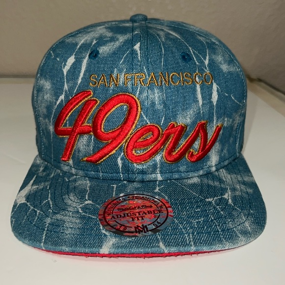 Rare!!! 49ers Acid Wash Denim New Era Script 9FIFTY Snapback Hat Men's NFL OSFA - Picture 1 of 6